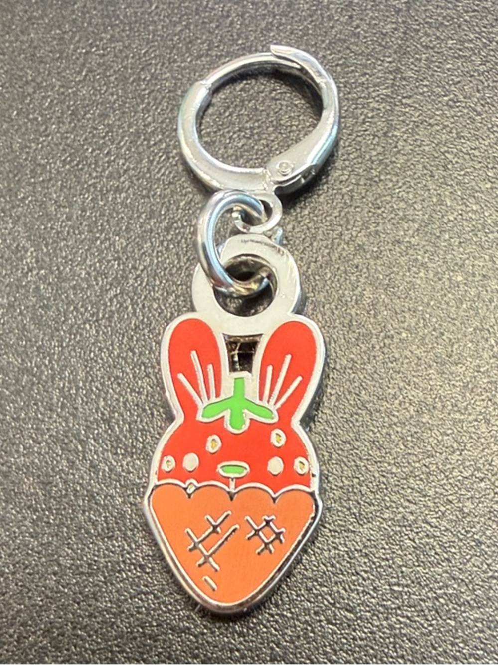 The Woobles Secret Sweeties Dipped Jojo the Bunny Strawberry Enamel Charm - RARE